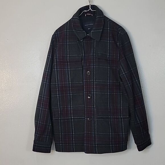 Tommy Hilfiger Mens Plaid Wool Utility Coat - Picture 1 of 11